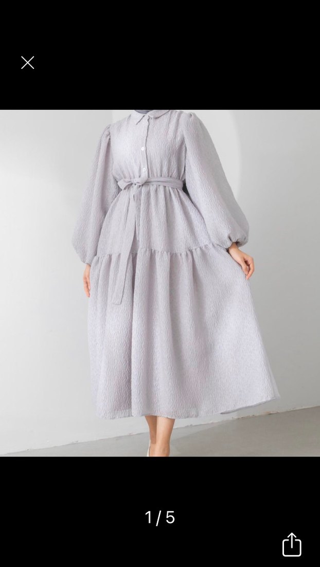 Siyah Kadın Uzun Elbise Düğmeli - Görsel 5