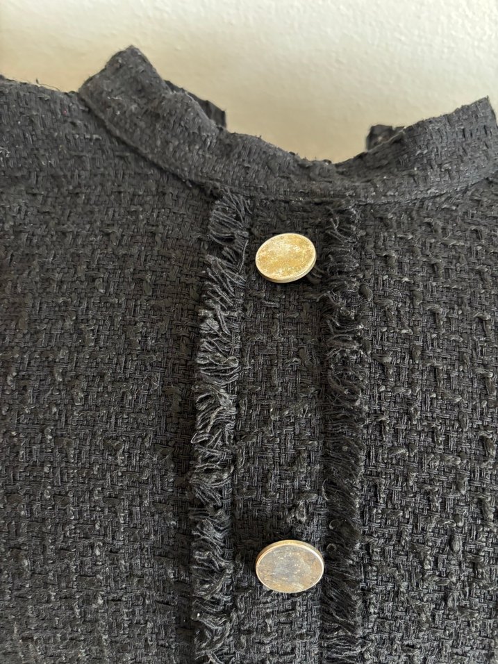 Düğmeli Siyah tüvit tesettür elbise - Görsel 5