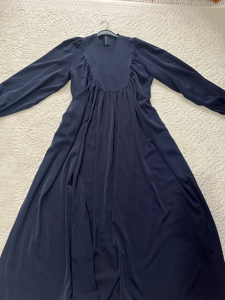 Uzun robalı tesettür elbise abiye - Görsel 2