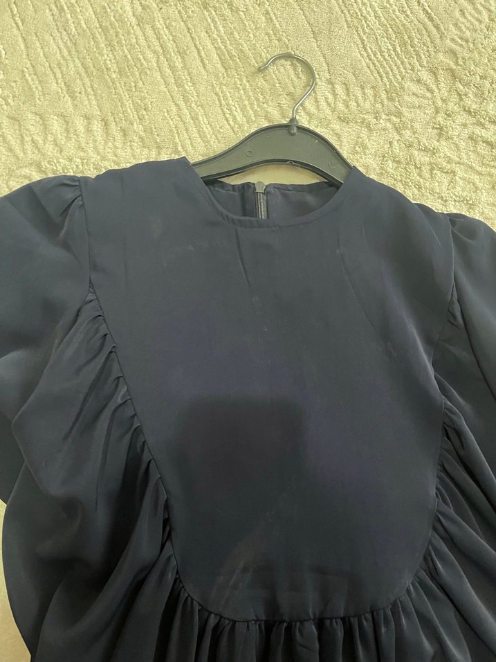 Uzun robalı tesettür elbise abiye - Görsel 4