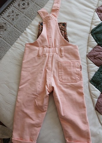 Diğer Pembe Nakışlı Kız Denim Salopet