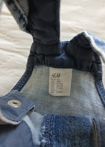 9-12 Ay Beden Kız Çocuk Denim Düğmeli Askılı Elbise