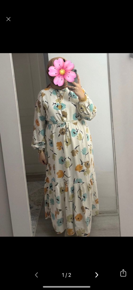 Çiçek Desenli Elbise - Görsel 2