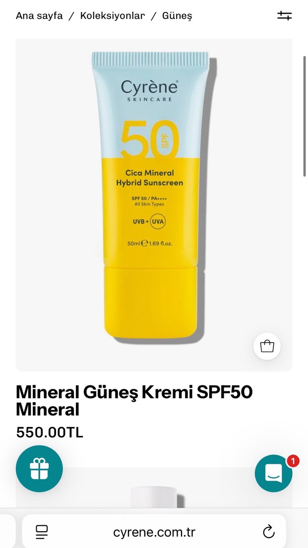 Cyrene Cica Mineral SPF 50 Hibrit Güneş Kremi - Görsel 4