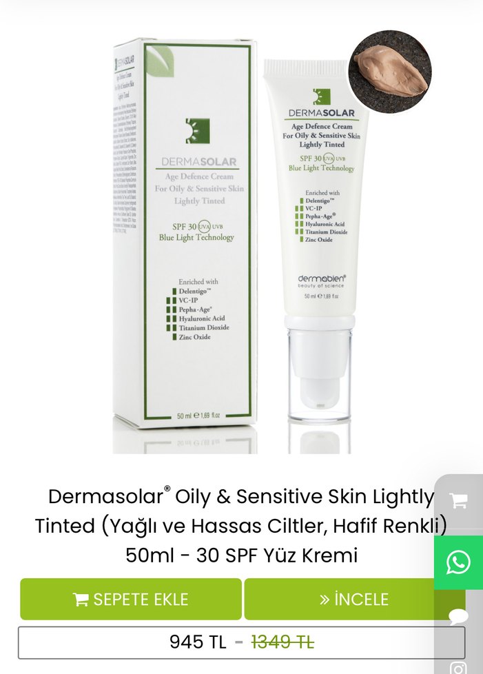 Dermabien Dermasolar SPF30 Yağlı Hassas Ciltler İçin Güneş Kremi - Görsel 4