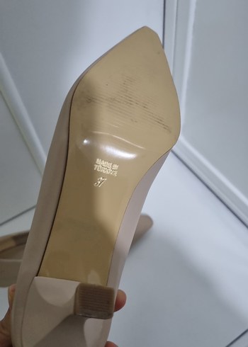 Bej Stiletto Topuklu Kadın Ayakkabı - Görsel 2