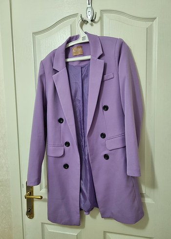 Zara Lila Uzun Blazer Ceket 38 40 Uyumlu
