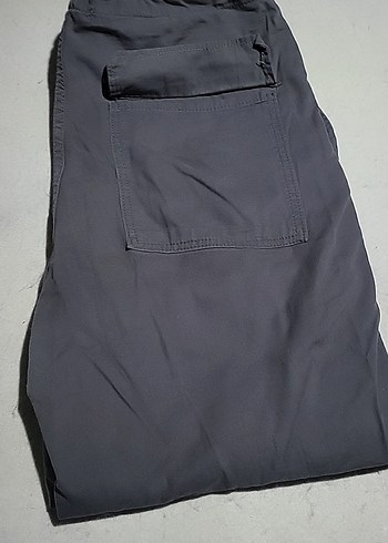 Diğer Gri Kemerli Rahat Kesim Kadın Kumaş Pantolon