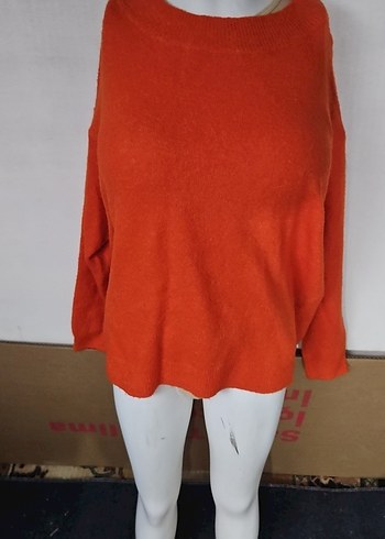 H&M Turuncu Oversize Triko Kazak