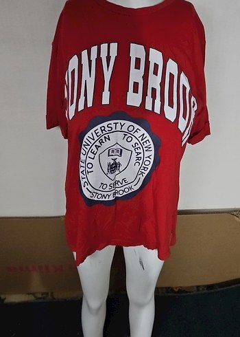 Atmosphere Kirmizi Oversize Stony Brook Tisort Rahat Ve Sik
