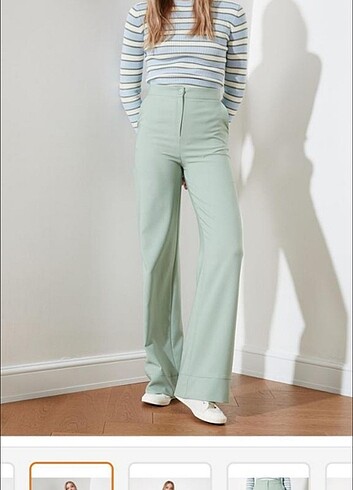 Trendyol Milla mint yeşili kumaş pantolon