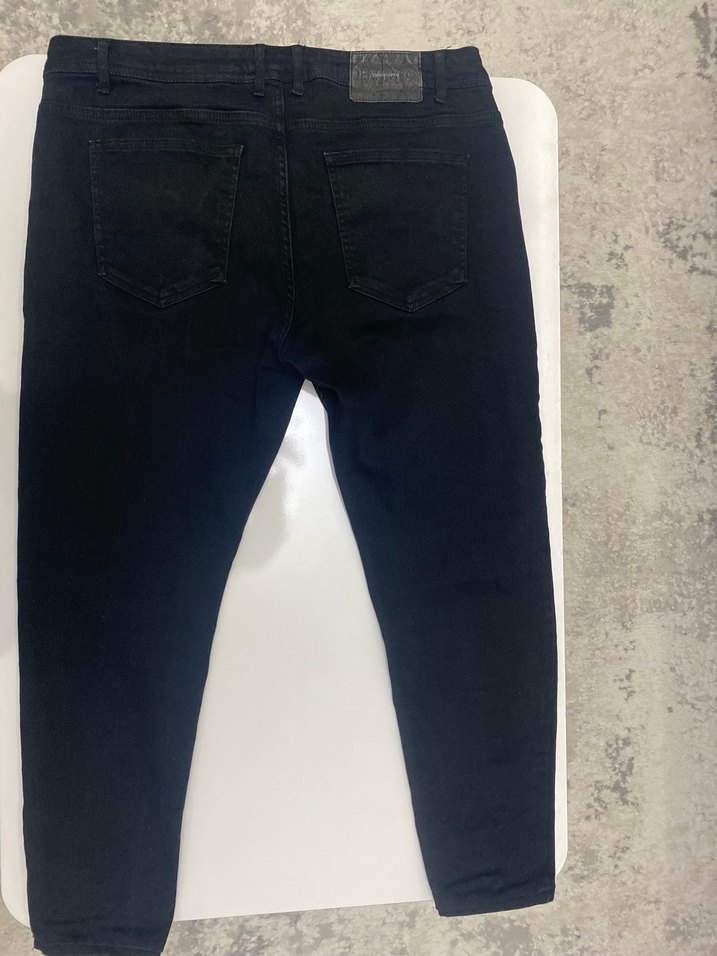 48//50 beden Siyah Normal Boy Denim Jean - Görsel 2