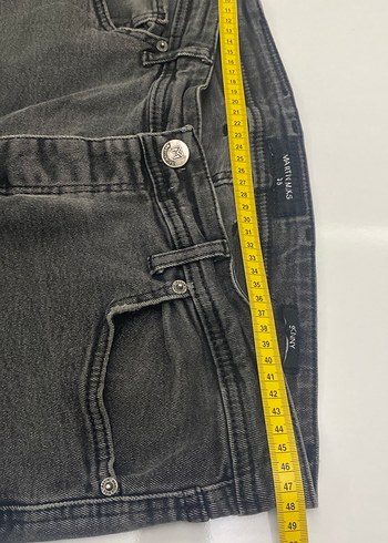 48//50 BEDEN FÜME RENK  Erkek Denim Street Style Jean - Görsel 7