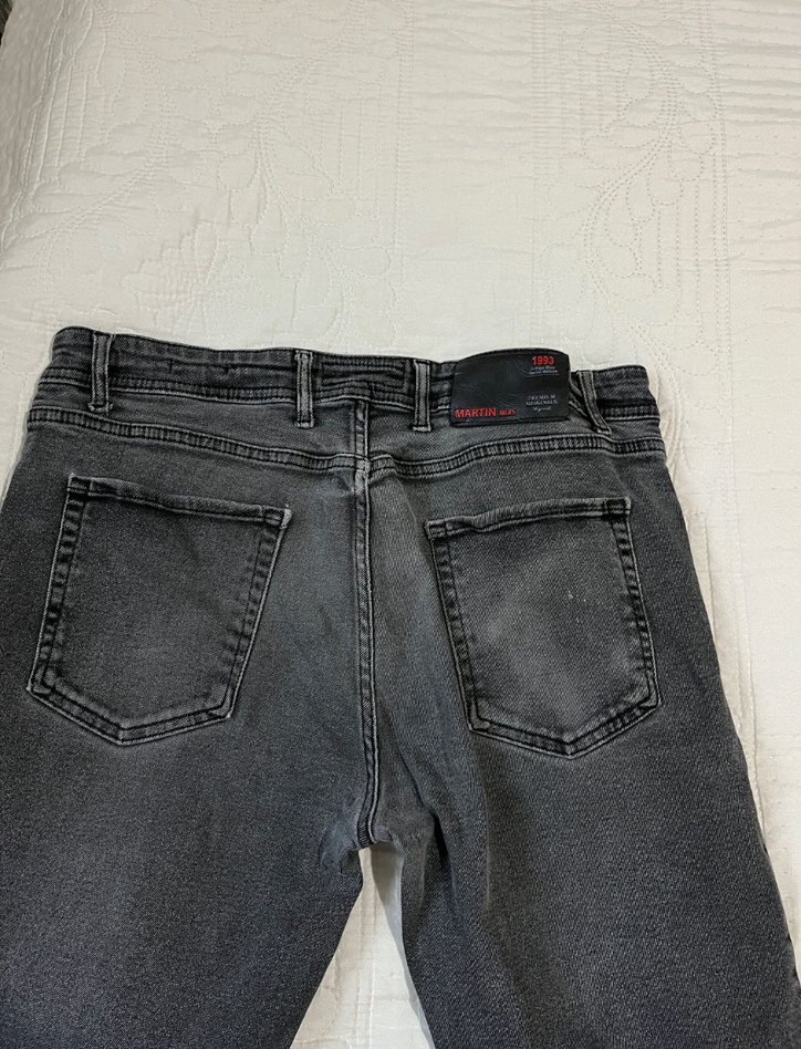 48//50 BEDEN FÜME RENK  Erkek Denim Street Style Jean - Görsel 2