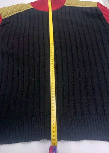 Kırmızı Siyah Fermuarlı Örgü Erkek Kazak - Görsel 5