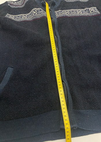 Erkek Lacivert Örgü  Hırka FERMUARLI - Görsel 4