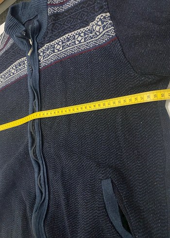 Erkek Lacivert Örgü  Hırka FERMUARLI - Görsel 3