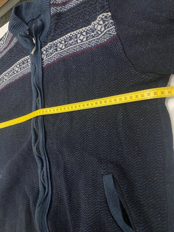 Erkek Lacivert Örgü  Hırka FERMUARLI - Görsel 3