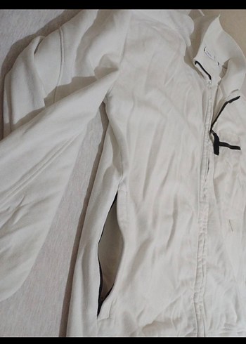 Beyaz Fermuarlı Erkek Sweatshirt çok şıııkkk - Görsel 2