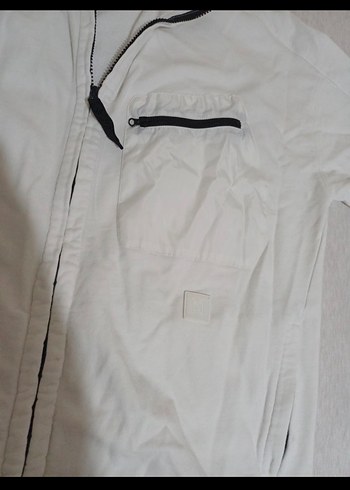 Beyaz Fermuarlı Erkek Sweatshirt çok şıııkkk - Görsel 6