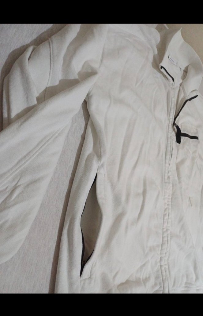 Beyaz Fermuarlı Erkek Sweatshirt çok şıııkkk - Görsel 2