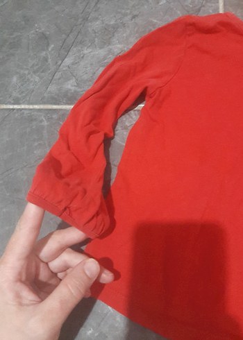 Kızlar için Kırmızı Uzun Kollu Tişört - Görsel 3