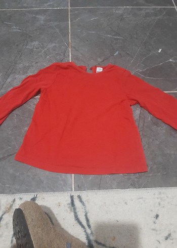 Kızlar için Kırmızı Uzun Kollu Tişört - Görsel 2