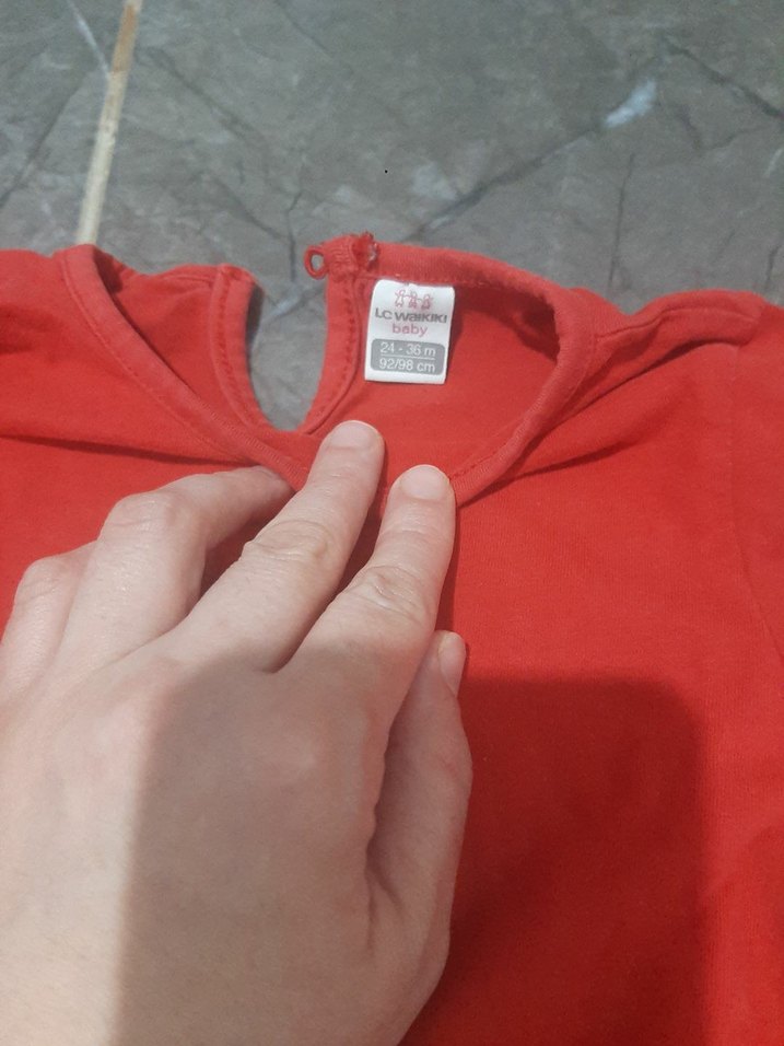 Kızlar için Kırmızı Uzun Kollu Tişört - Görsel 4