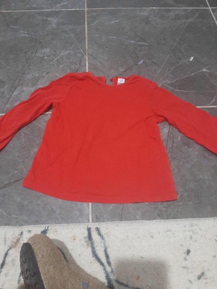 Kızlar için Kırmızı Uzun Kollu Tişört - Görsel 2