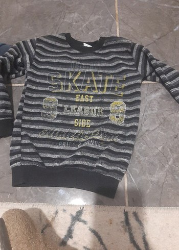 Gri Erkek Çocuk Örme Sweatshirt - Görsel 4