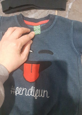 Gri Erkek Çocuk Örme Sweatshirt - Görsel 3