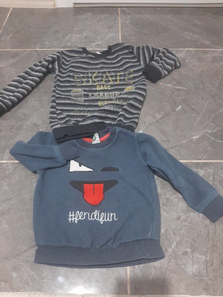 Gri Erkek Çocuk Örme Sweatshirt - Görsel 2