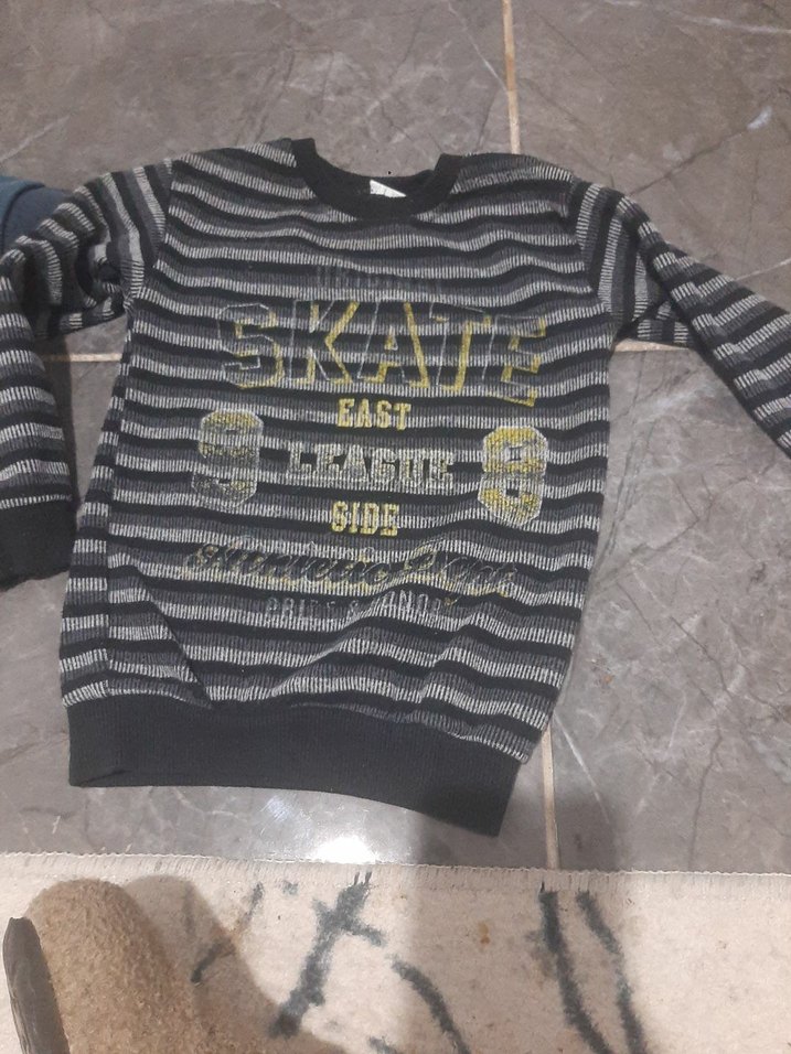 Gri Erkek Çocuk Örme Sweatshirt - Görsel 4