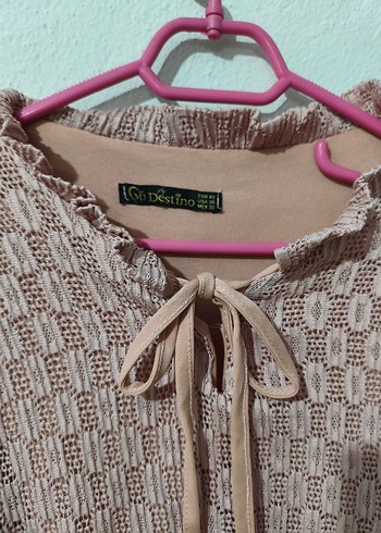 Pembe Bohem Tarzı Uzun triko elbise - Görsel 6