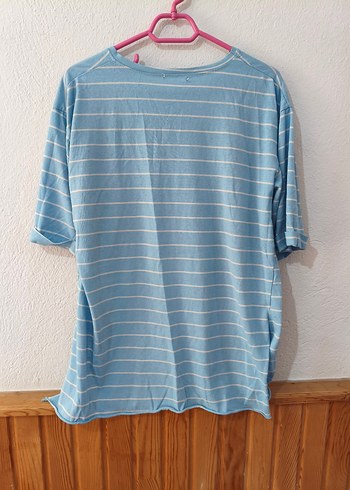 Mavi Çizgili Hamile Tişörtü, Kısa Kollu, Rahat Kesim - Görsel 2