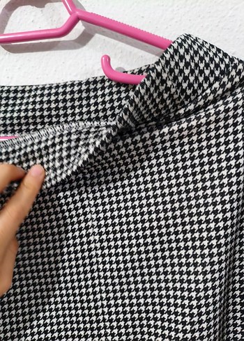 Salaş Kesim Gri Kareli  Etek - Görsel 3