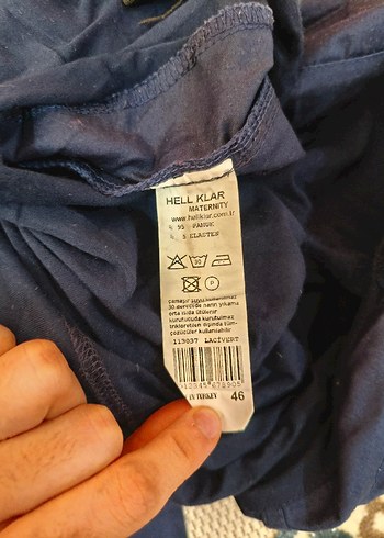 Lacivert Keten Hamile Pantolonu, Kemerli, Normal Boy - Görsel 4