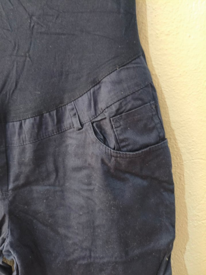 Lacivert Keten Hamile Pantolonu, Kemerli, Normal Boy - Görsel 3