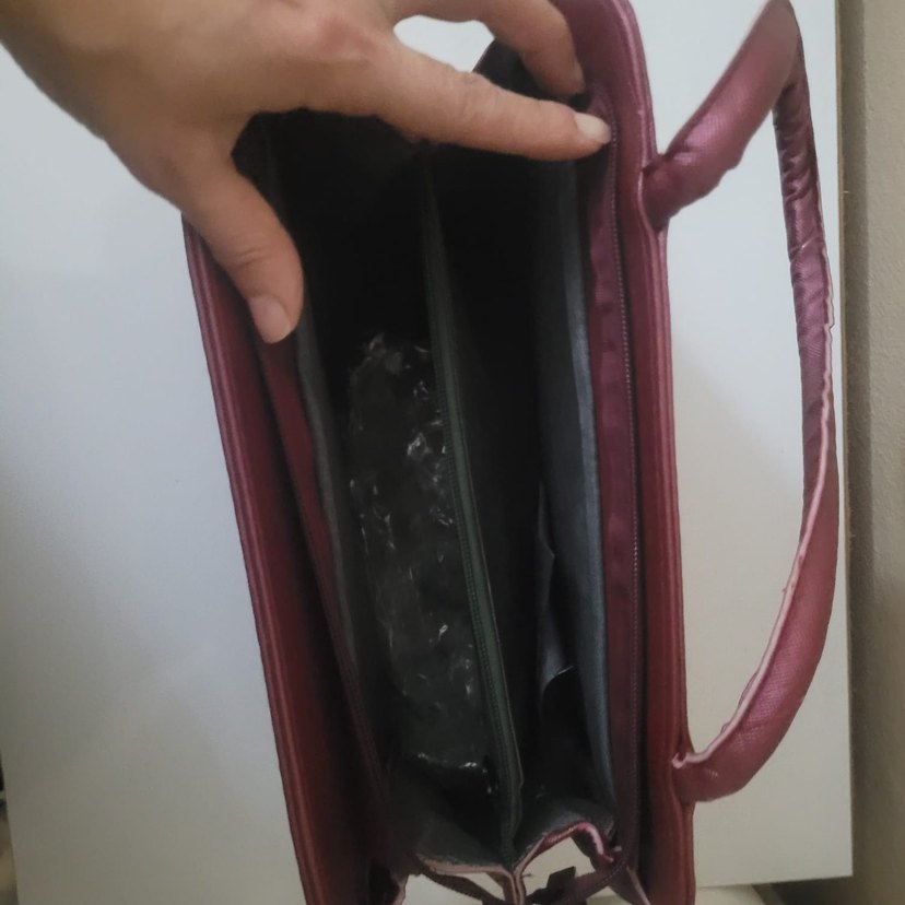 Bordo Desenli Kadın Deri Çanta - Görsel 3