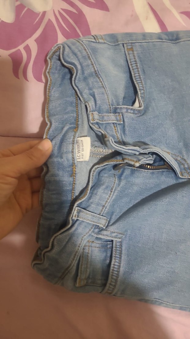 Mavi kız cocuk Denim Midi Boy Kot Pantolon - Görsel 3