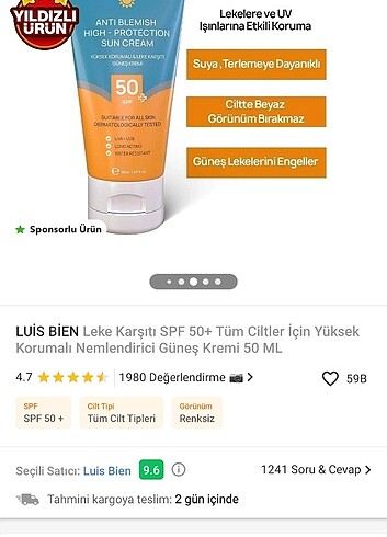Luis bien güneş kremi 