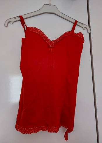 Dantel Detaylı Kırmızı   Atlet - Görsel 3