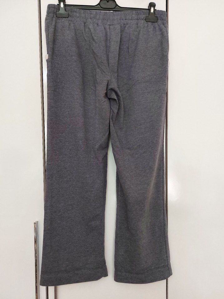 Gri Kadın Pamuklu Salaş Eşofman Altı - Görsel 2