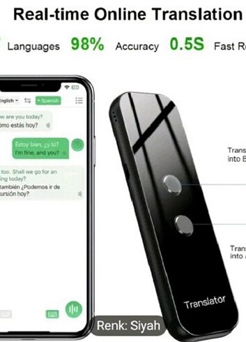Beden sesli birebir translator çeviri cihazı