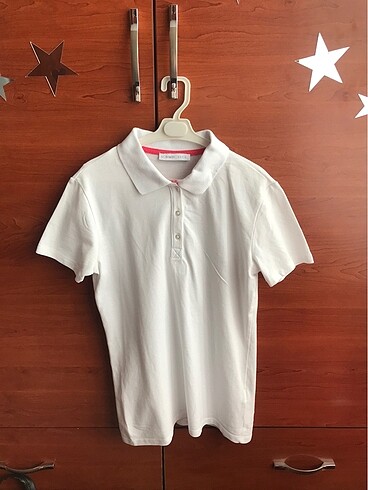 Polo yaka beyaz tişört
