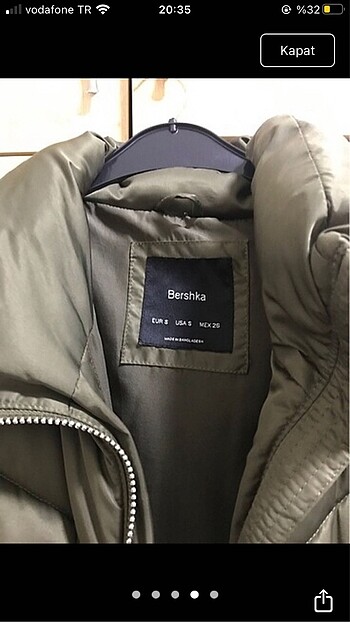 s Beden haki Renk Bershka haki yeşil mont