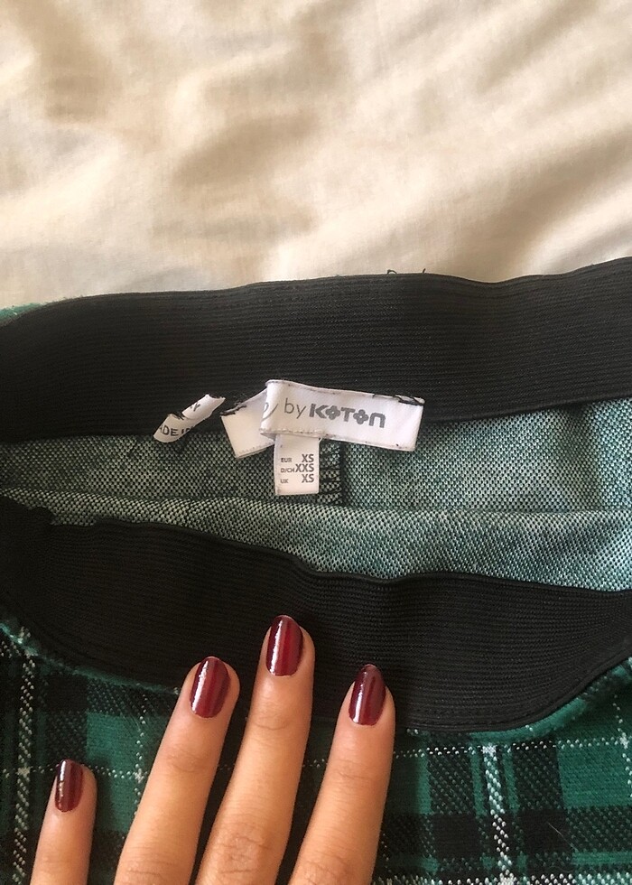 yeşil-siyah ekose etek - Görsel 2