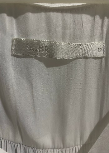 Beyaz  V Yaka Kolsuz Bluz - Görsel 4