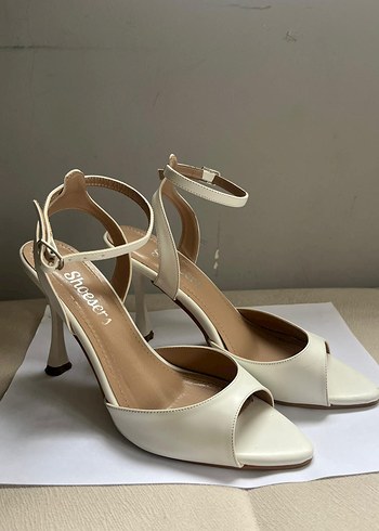 38 Beden beyaz Renk Beyaz Stiletto Topuklu Bağcıklı Kadın Ayakkabı Yeni