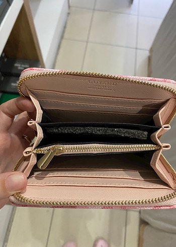 Beden pembe Renk Fermuarlı Pembe Desenli Kadın Cüzdanı